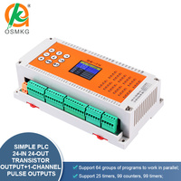 Oshangming PLC Transistor Salida 24 Entrada 24 Salida con RS485 Modbus RTU Software Libre