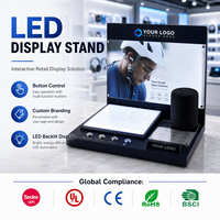 Stand Display Speaker Headset Bluetooth Modern Ramah Lingkungan Buatan Khusus dengan Plastik Bercahaya untuk Pameran di Pusat Perbelanjaan