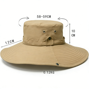 Cappello da pescatore unisex a tesa larga per protezione solare, blu navy, traspirante, leggero, con protezione UV - Product Image 5