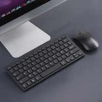 Ensemble clavier et souris sans fil AZERTY français 2,4 G, fin, 78 touches, combo clavier de bureau pour PC, ordinateur portable, ordinateur de bureau, Mac, Windows