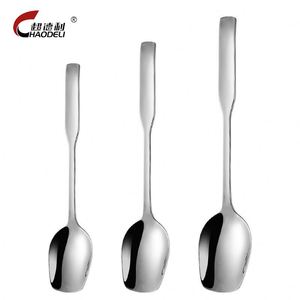 Thickened 304 Stainless Steel Square-tipped Gold <b>Spoons</b> for Cake Time - Product Image 1
