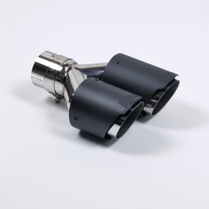 Punta de <span class=keywords><strong>Escape</strong></span> de Fibra de Carbono y Acero Inoxidable de 3.5 Pulgadas, <span class=keywords><strong>Salida</strong></span> <span class=keywords><strong>Doble</strong></span> en Forma de Y, Estilo AK, Universal para Tuning de Automóviles - Product Image 4