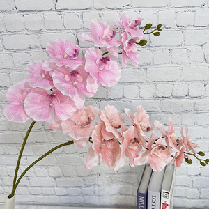 Ramas de flores de Orquídea de seda falsa de alta calidad, orquídea Phalaenopsis artificial de 9 cabezas para eventos de fiesta de boda - Product Image 4