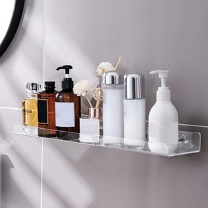 Acrylic Wall-mounted Storage Holder Kitchen Clear Acrylic <b>Plate</b> Non-punched Shelving Tripod One Word Partition Bathroom Room - Product Image 1