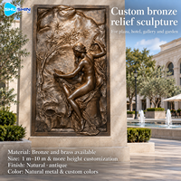 Sculpture murale artistique en bronze, relief, moulage à la cire perdue, figurine personnalisée, art métallique pour la décoration d'hôtels, de galeries, de places, de jardins et de cours.