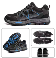 Chaussures de sécurité pour hommes JIANKUN anti-écrasement, anti-perforation, à embout d'acier, style sport, coupe basse, antidérapantes, pour la construction