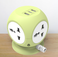 Regleta de alimentación compacta con 4 tomas de 10A, enchufe multitype y puerto USB-C, cable de extensión
