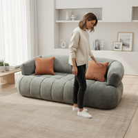 Ensemble de canapés rembourrés sous vide - Design moderne, tissu haute résilience, canapé-lit écologique et peu encombrant pour appartement et villa