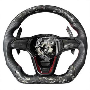 พวงมาลัยรถกอล์ฟคาร์บอนไฟเบอร์ปลอมแปลงสีขาวและสีดำแบบกำหนดเอง MK5 <span class=keywords><strong>5</strong></span> 6 7 R MK6 <span class=keywords><strong>MK7</strong></span> <span class=keywords><strong>Jetta</strong></span> POLO Passat CC B7 B6 - Product Image 1