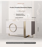 Meuble de rangement moderne italien en acier inoxydable avec panneau en pierre, commode laquée de luxe légère à 3 tiroirs pour salon et maison