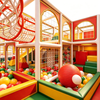 Aire de jeux colorée et personnalisable pour tout-petits, adaptée aux enfants, avec toutes les activités, pour usage commercial, grande capacité