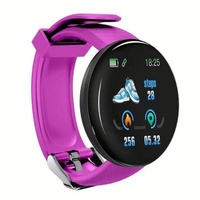 Nouvelle montre connectée D18S 2021 compatible Android et iOS, écran tactile coloré, boîtier en acier, bracelet en silicone, podomètre, chronomètre de fitness