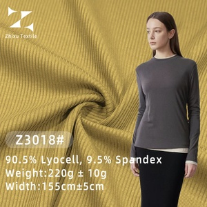 Tela de Punto Elástica Antibacteriana Ecológica, 90.5% <span class=keywords><strong>Lyocell</strong></span> Tencel, 9.5% Spandex, 220 GSM, Peso Medio, para Camisetas de Manga Larga - Product Image 1