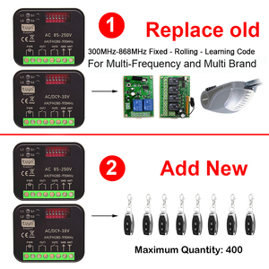 <strong>Universal</strong> RX MULTI Tuya <strong>Wifi</strong> Smart Switch Garage Door <strong>Remote</strong> Control Receiver 300-868MHz 433 868 MHz 9-30V 85-250V <strong>Controller</strong> - Product Image 6