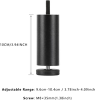 Pieds de meubles cylindriques en métal, pieds de support de lit, pieds de table à visser M8, rehausseurs de pieds d'armoire, extensions de pieds de canapé