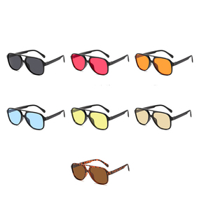 MK25070201 Nuova Promozione <span class=keywords><strong>Occhiali</strong></span> da Sole da <span class=keywords><strong>Aviatore</strong></span> <span class=keywords><strong>Vintage</strong></span> da Donna con Lenti Gialle, da Esterno, Stile Pilota, Doppio Ponte, Ovali Femminili - Product Image 2