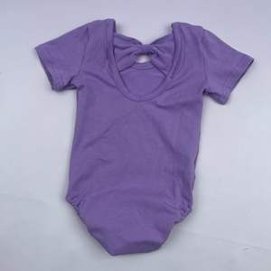 Ropa Infantil con Volantes, Leotardo de Algodón Multicolor de Manga Corta para Niños, Leotardo de Una Pieza con Lazo en la Espalda para Bebés - Product Image 3