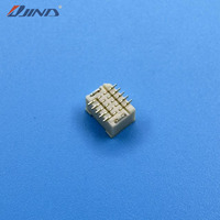 Conector Terminal de Montaje Superficial (SMT) de Doble Fila 1.0T-1-LT-2*5A, Paso de 1.0mm, 10 Pines, de Bronce Fosforoso con Baño de Oro, Modelo con Perno de Posicionamiento