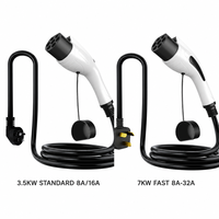 Chargeur EV portable GB/T 3,5 kW 7 kW à courant réglable, câble de charge EVSE étanche IP67 pour BYD Wuling