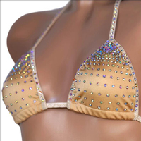 Ensemble de tenues de pole dance pour femmes en nylon et élasthanne OEM d'usine, haut sexy pour femmes, vêtements de danse exotiques, vêtements de performance avec strass
