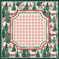 Tapis de jeu de mahjong de Noël vintage antidérapant avec motif de Père Noël, Casse-Noisette et Renne sur fond crème