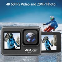 Caméra d'action sportive extérieure 4K 30fps WiFi anti-tremblement, étanche, avec écran tactile Pro 170° pour enregistrement vidéo sur casque