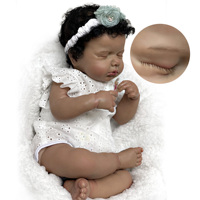 Poupée de mode DIY de 22 pouces, jouet en peluche, Bébé Reborn africain noir, Boneca, corps entier en silicone vinyle, cheveux implantés à la main, cadeau pour enfants
