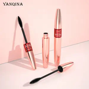 YANQINA 개인 라벨 마스카라 2 In 1 아이 래쉬 마스카라 여성용 두꺼운 컬링 4D 더블 헤드 마스카라