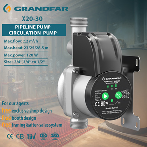 Grandfar DC24V 120W 28.5mヘッドミニ高圧温水電動ポンプ家庭用電気温水循環ポンプ - Product Image 1