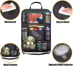 Organisateur de siège arrière de voiture imperméable et durable, protège-pieds, sac de rangement multi-poches pour siège arrière - Product Image 5