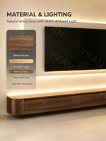 Meuble TV convertible moderne en bois massif avec rangement pour salon et hôtel, fixation murale