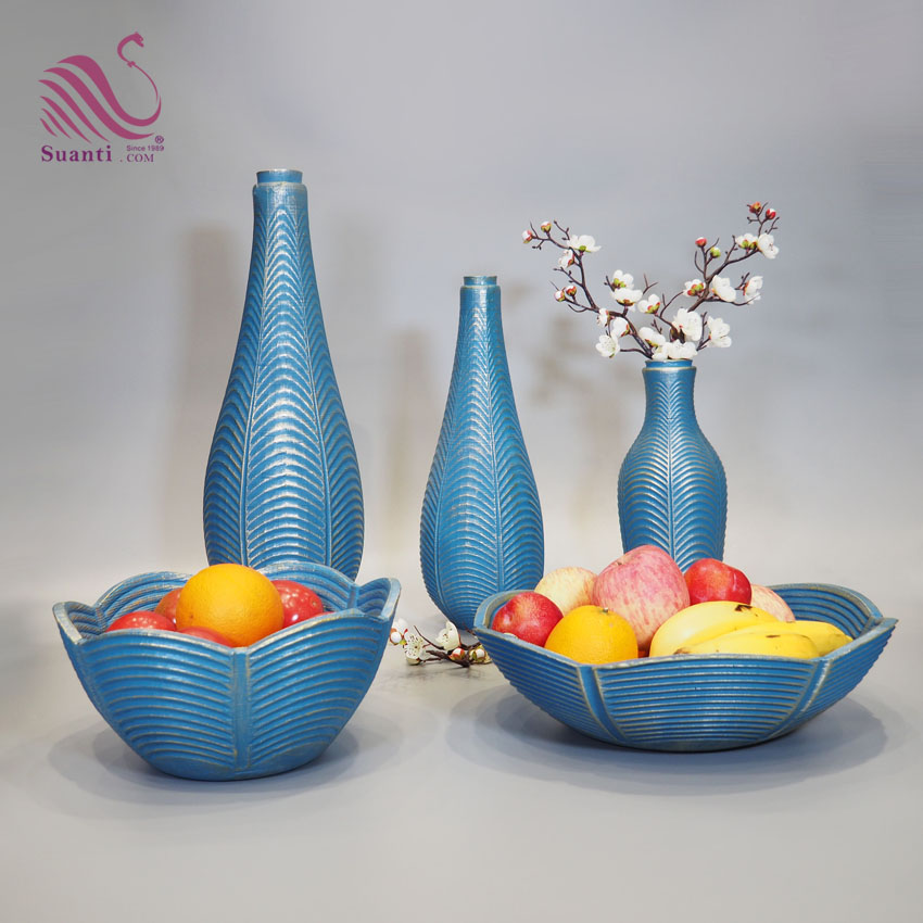 Новый дизайн, роскошный набор декоративных ВАЗ из смолы для украшения дома и отеля