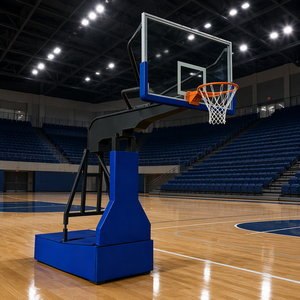 Panier de <span class=keywords><strong>basket</strong></span> portable hydraulique manuel <span class=keywords><strong>avec</strong></span> panneau en verre trempé, support de <span class=keywords><strong>basket</strong></span> mobile pour terrains de sport intérieurs et extérieurs - Product Image 6