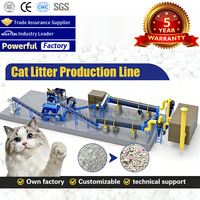 Usine de fabrication de litière pour chats 5-20T/H, ligne de production de litière pour animaux de compagnie avec certification CE ISO et garantie de 5 ans