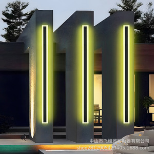 Lámpara de pared LED RGB minimalista de 36W, impermeable, para exteriores, tipo tira larga, para decoración exterior de villas y portones. - Product Image 5