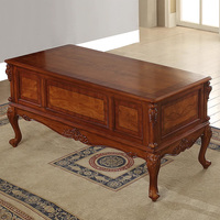 Bureau en bois sculpté de style européen, sortie d'usine, bureau de direction en bois massif pour salle d'étude et hall d'hôtel, mobilier de bureau à domicile
