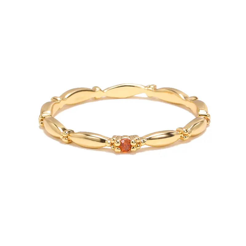 Nuovi gioielli di moda anello in oro 18 carati con diamanti rotondi placcati in oro 18 carati con rubino da 12 mesi