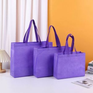 Sacs de courses imprimés réutilisables et recyclables en non-tissé, avec poignées renforcées super résistantes et fond en plastique épais pour l'épicerie et le commerce de détail - Product Image 6