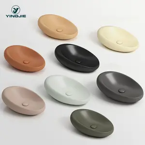 Lavabo de porcelana diseño elipse forma de huevo de ganso lavabo de cerámica lavabo de baño