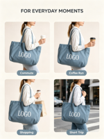 Tas Tote Kanvas Custom Print Grosir, Tas Belanja Bahu Besar yang Dapat Digunakan Kembali untuk Wanita, Tas Tangan untuk Perjalanan Sehari-hari dan Pantai