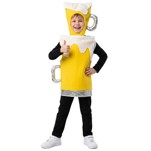 Disfraz de jarra de cerveza para niños, amarillo, con sombrero de espuma y asa, para actuaciones en fiestas de Halloween - Product Image 5