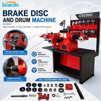 Torno para Discos y Tambores de Freno Beacon C9350C con Lámpara de Trabajo LED, Bandeja para Herramientas, Interruptor de Parada Automática Doble, Máquina de Corte de Rotores de Freno