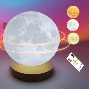 3D rotation LED Moon lamp 3 color changing Decorative Room Decoration