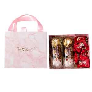 Custom Luxury <b>Pink</b> Paper Marble Slide Drawer Box for Wedding Candy <b>Gift</b> Packaging and Favors - Product Image 3
