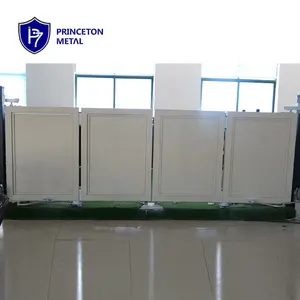 Princeton fold Driveway slat privacy gate ALUMINIUM TRACKLESS FOLDING GATE 4 leafs mansion trackless auto bi folding main gate