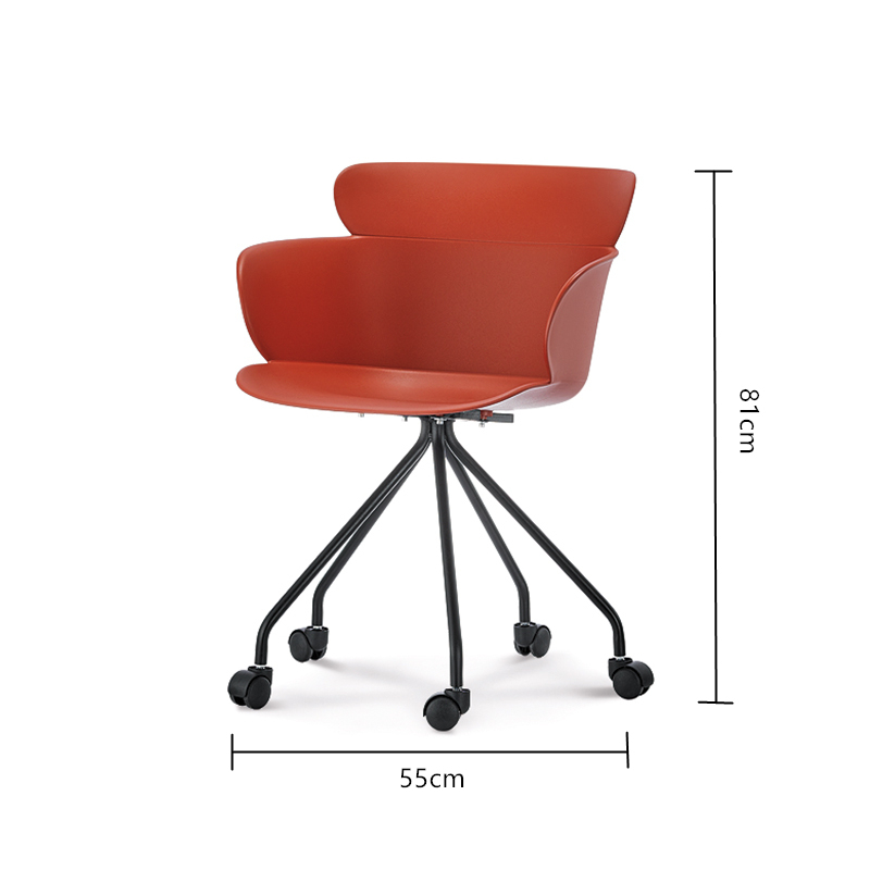 Free sample wholesale Simple Style French red plastic modern office chair/office chair plastic