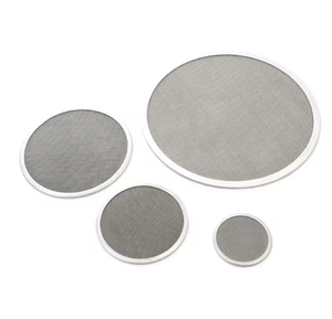 Disco de malla de filtro superdenso personalizado de acero inoxidable 304/316L, disco de borde trenzado perforado con borde de filtro personalizado - Product Image 1