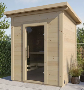 Sauna à vapeur modulaire en forme de cube pour 2 personnes, sauna à vapeur traditionnel extérieur pour jardin avec poêle en pierre pour <span class=keywords><strong>spa</strong></span> à domicile - Product Image 3