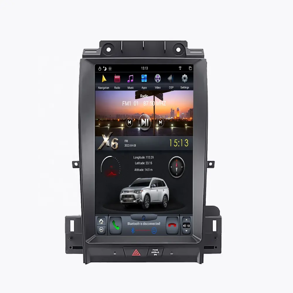13.3 pollici tesla stile verticale dello schermo di android car radio stereo gps di navigazione per Ford Taurus 2012-2016 lettore dvd