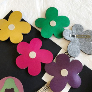 Pinzas para el cabello de cuero populares, accesorios para el cabello lindos en colores dulces, pinzas para flequillo estilo coreano. - Product Image 4